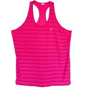 Champion 4X HOT PINK Tonal Stripe Racerback Tank Top